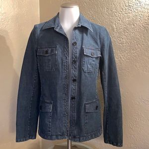 Theory Made in the USA denim jean jacket Size S gorgeous detailing, weighty